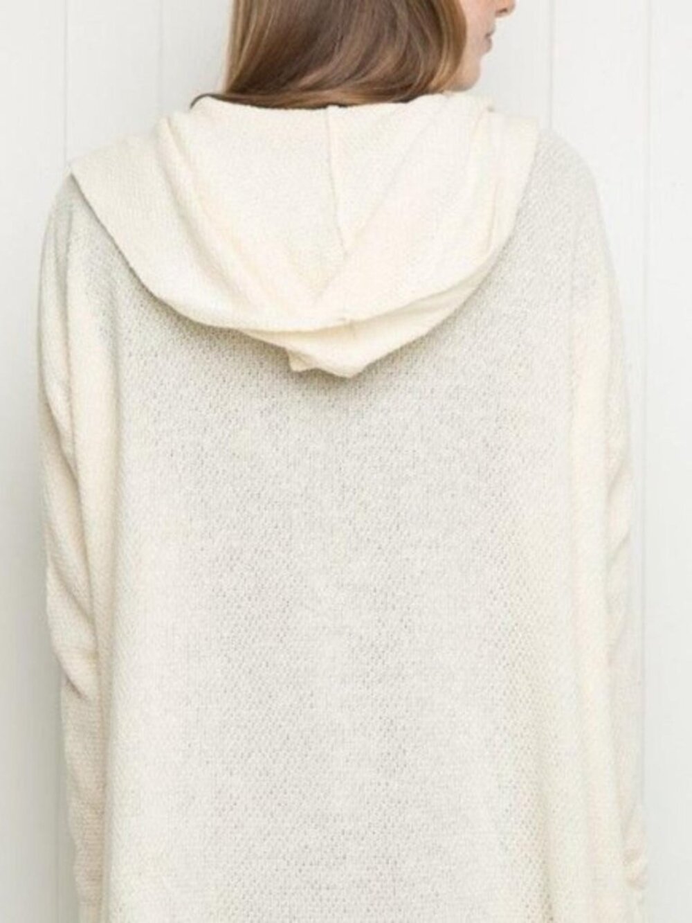 Brandy Melville Ayara Cream White Hooded Cardigan OS Cozy Fall
